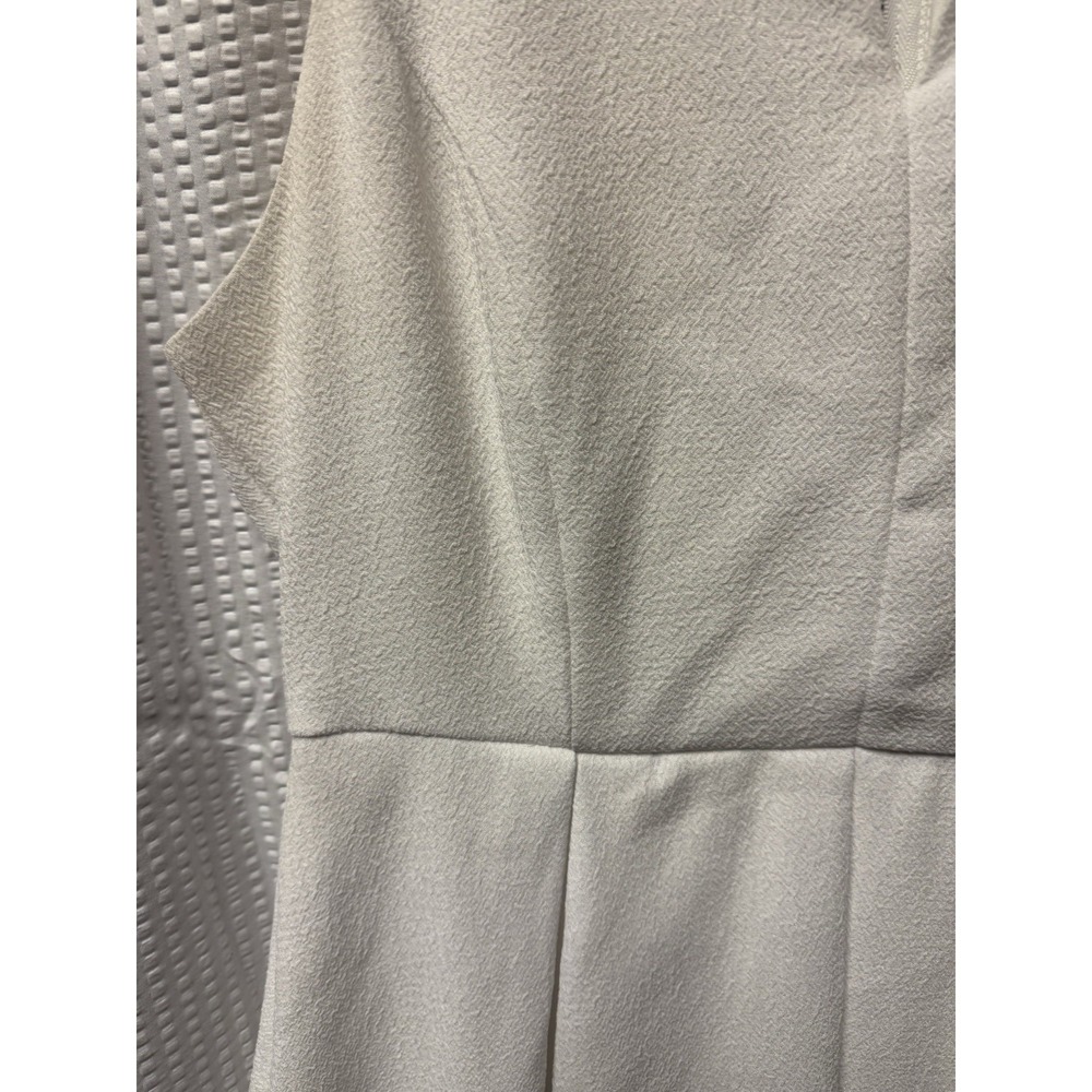 She + Sky Women's White Textured Size Large A Line Mini Dress Pleated Sleeveless - Picture 4 of 14